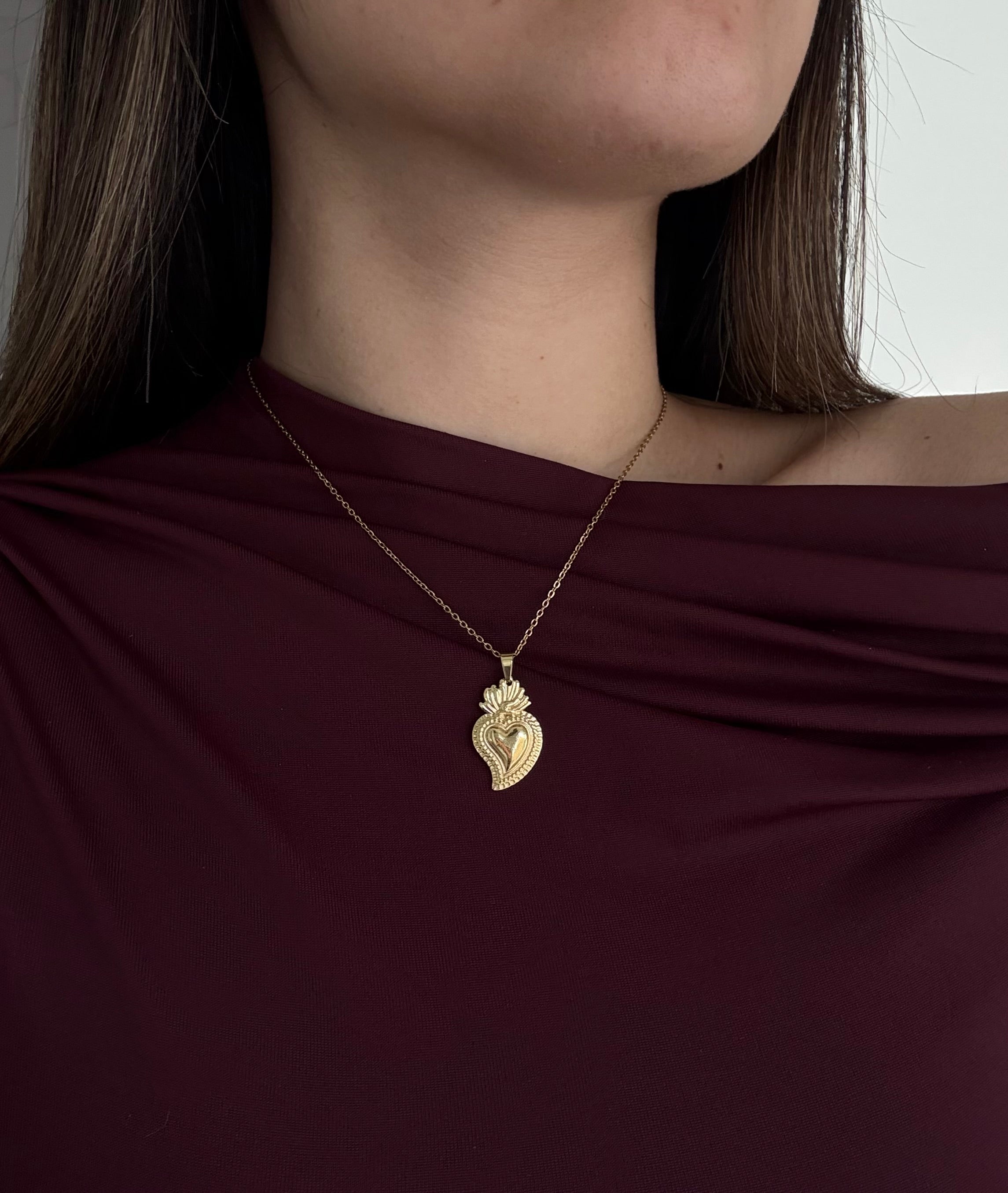 Collana Cuore Sacro Gold