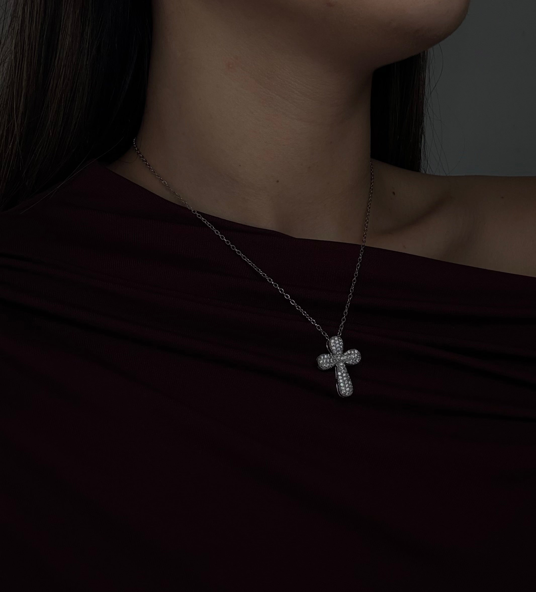 Collana Bubble Croce Silver