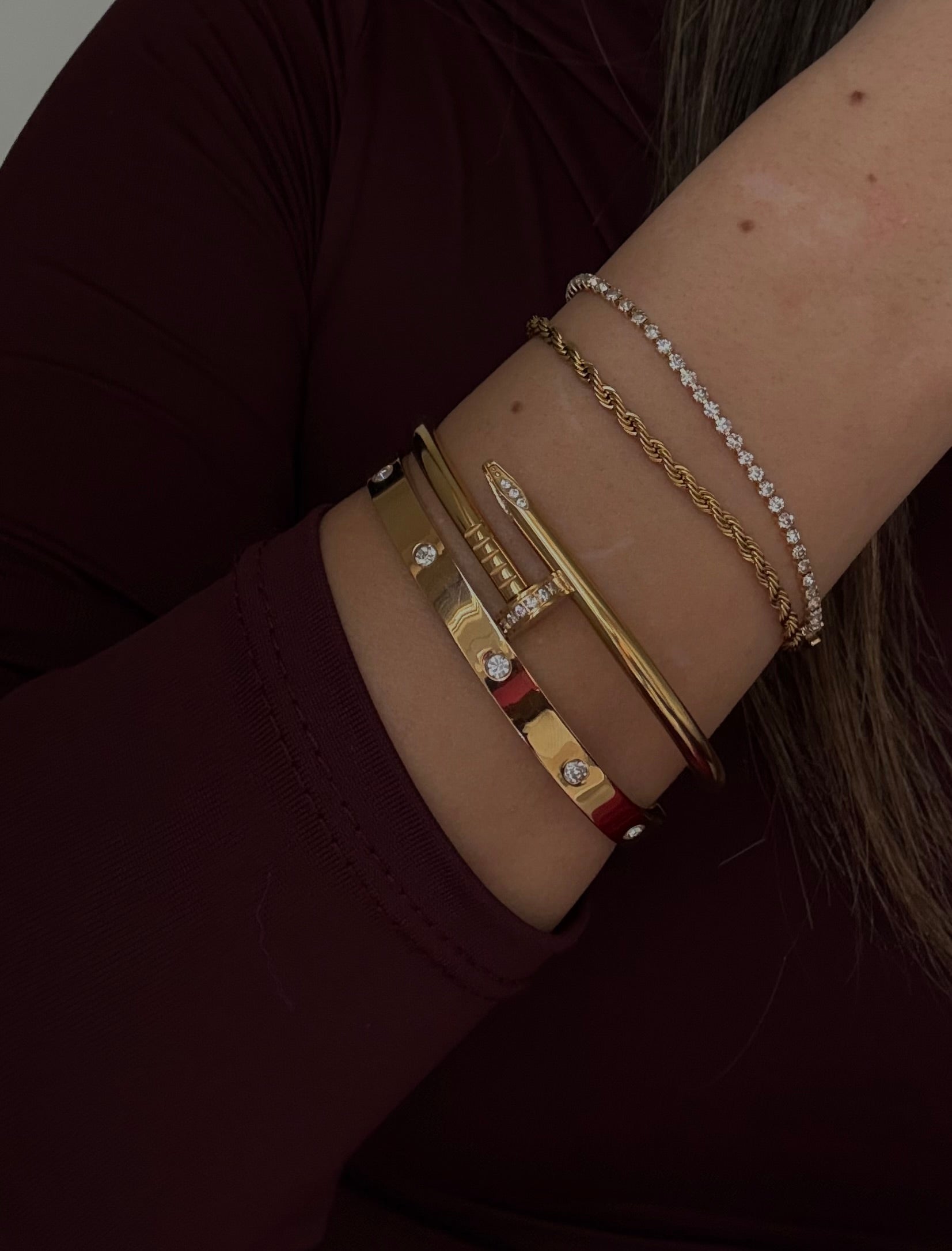 Bracciale Chiodo Gold con Brillantini
