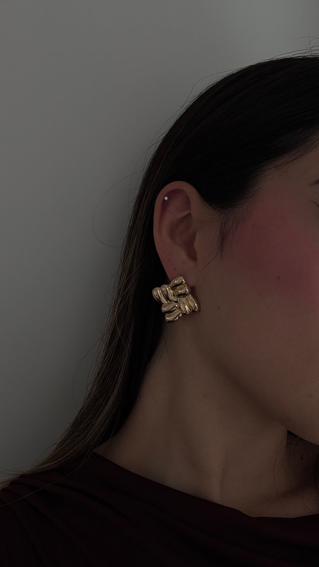 Pendientes de rombos dorados