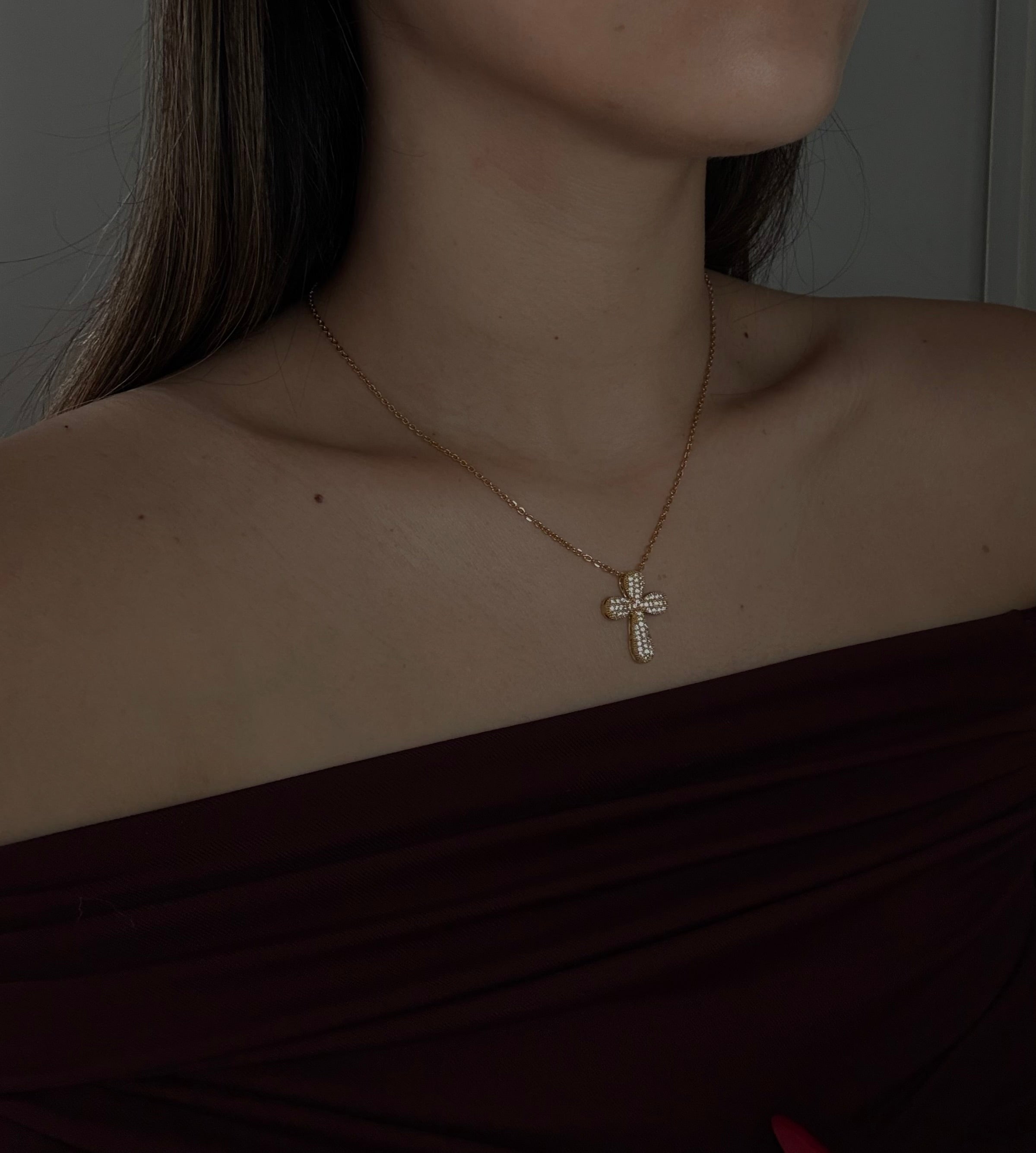 Collana Bubble Croce Gold