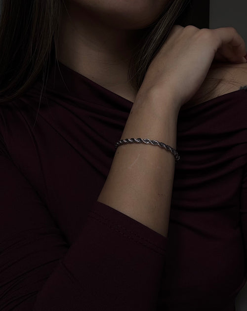Pulsera trenzada de plata