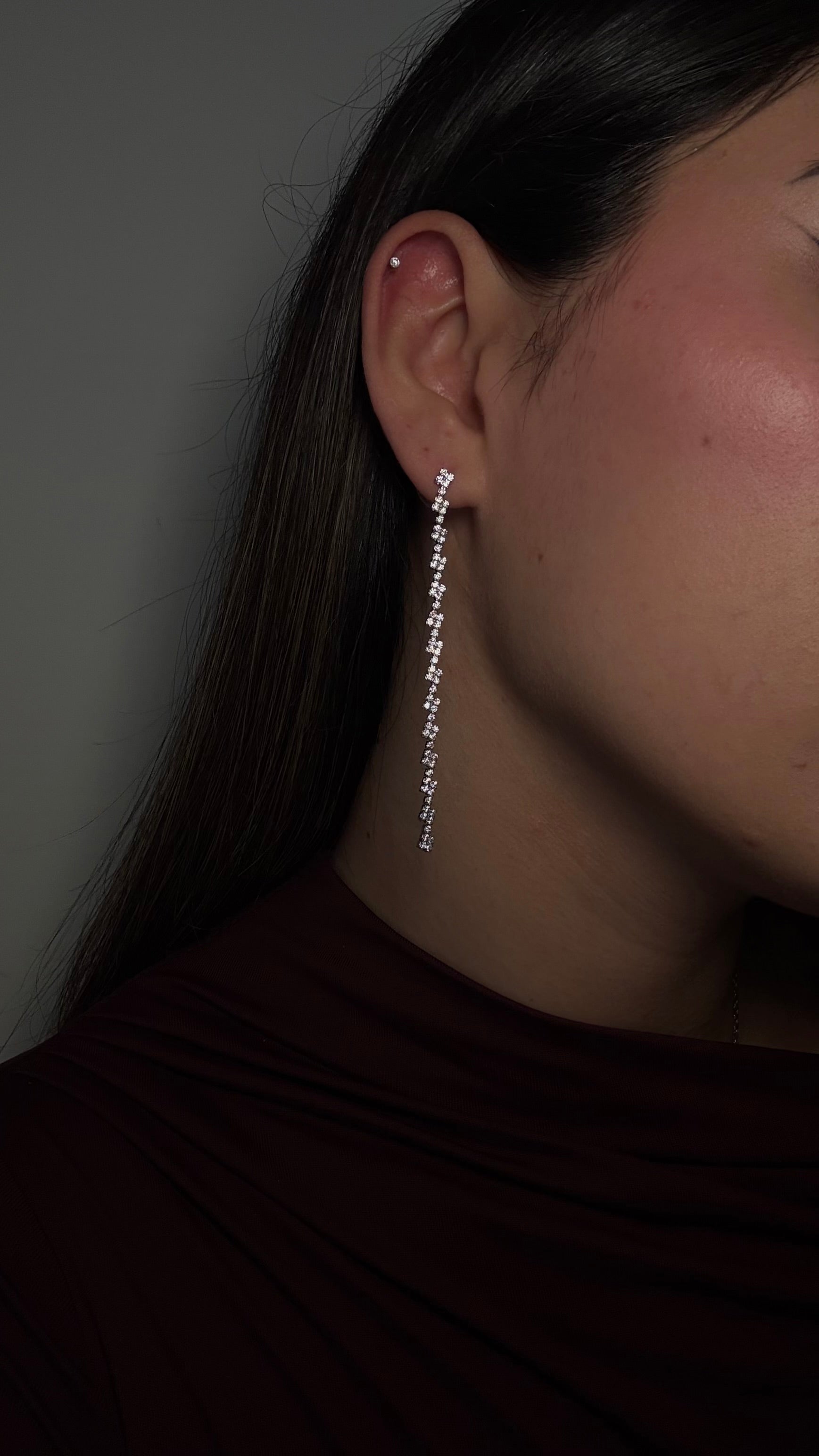 Pendientes de línea de cristal