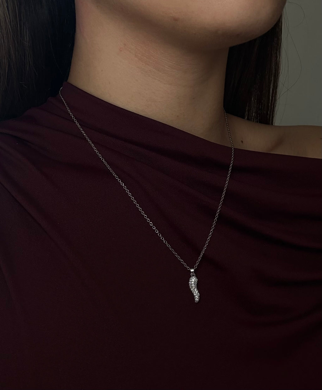 Collana Corno Portafortuna Silver