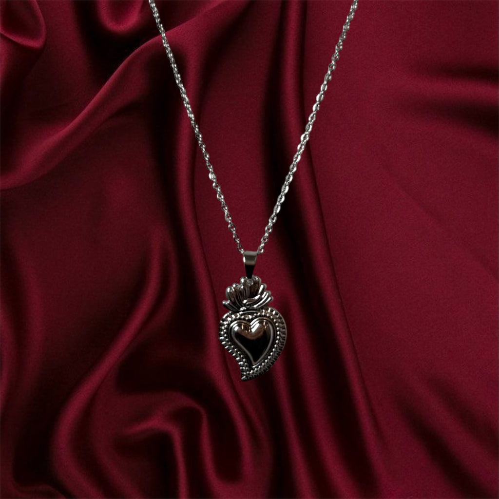 Collana Cuore Sacro Silver
