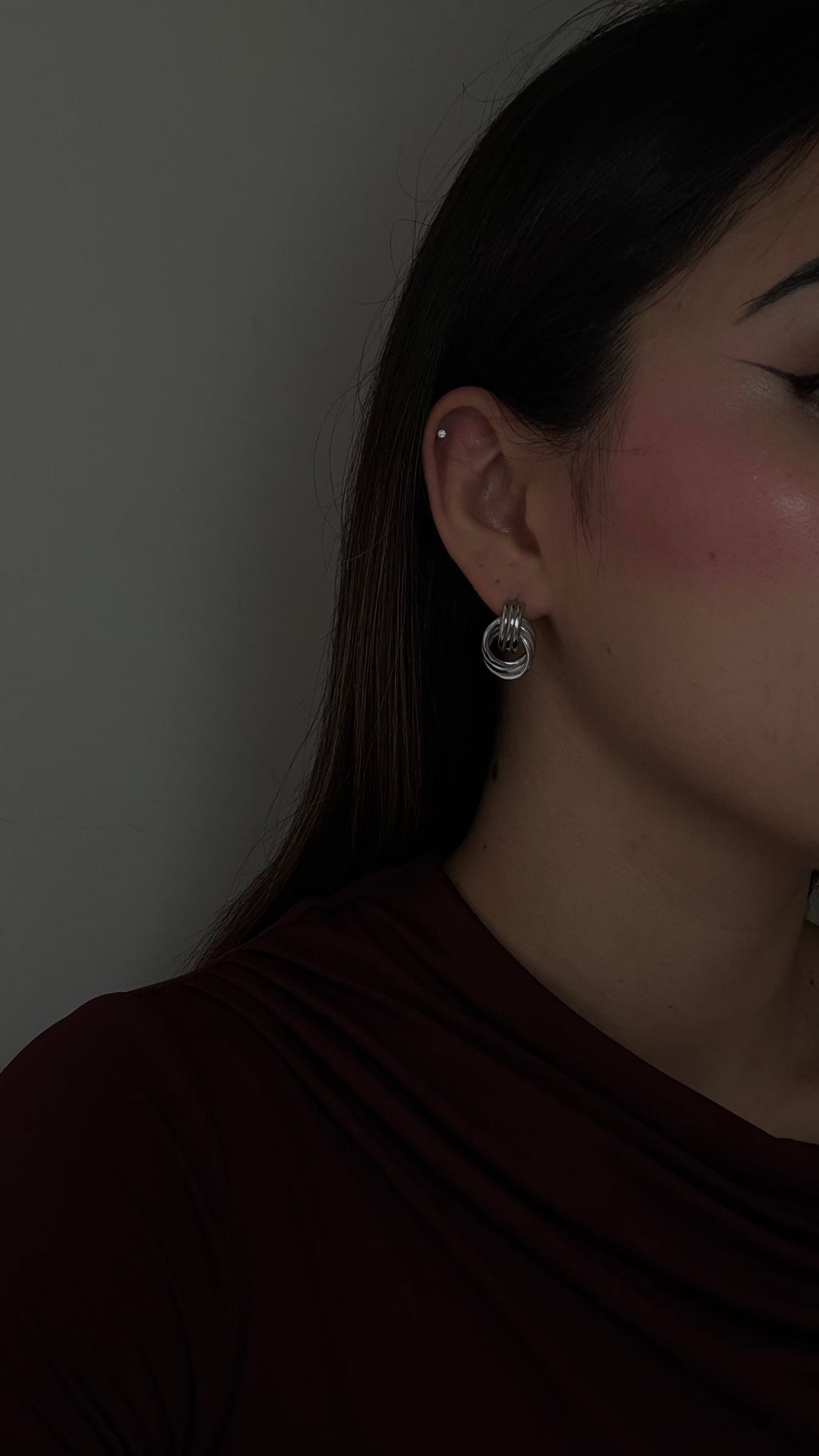 Pendientes de plata con lazo