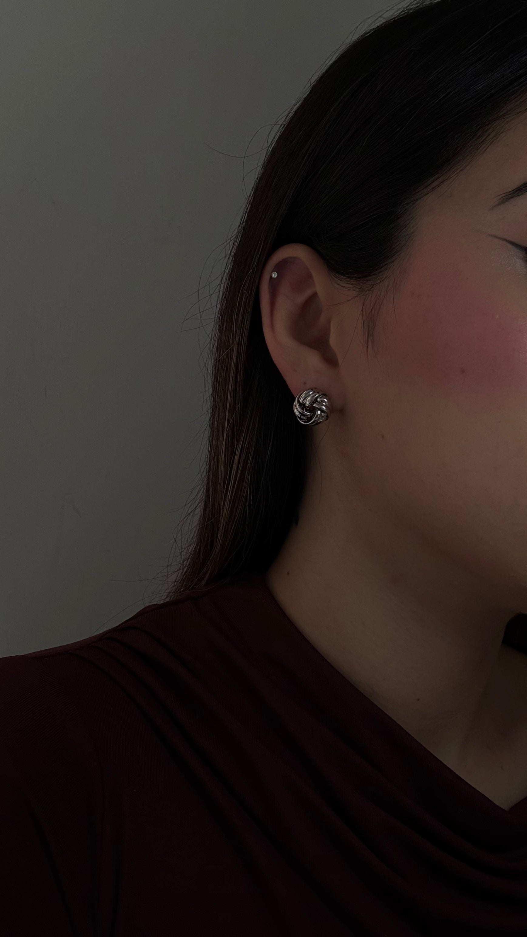 Pendientes de nudo de plata
